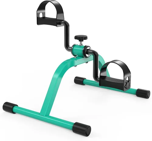 Vista 12 de RYGEO Mini bicicleta estática para ejercicios de recuperación de piernas y brazos, bicicleta de piso ligera y portátil Negro