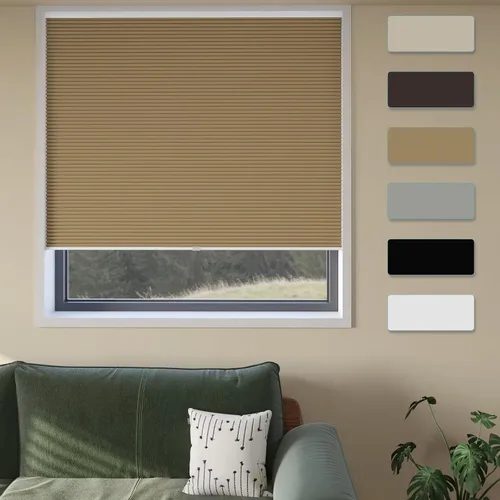 Vista 8 de MYshade Persianas celulares sin cordones, sin herramientas, sin taladro, persianas opacas para ventanas de interior, tamaño 19 pulgadas de ancho x