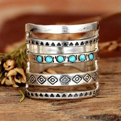 Vista 9 de PULABO - Anillo de plata para mujer, hecho a mano, tallado, joyería de regalo, conveniente