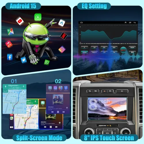 Vista 7 de Car Radio for Ford F150 2015-2020 Support Wireless Apple Carplay Android Auto GPS Navigation Android 15 8" Touch Screen FM Bluetooth Head Unit
