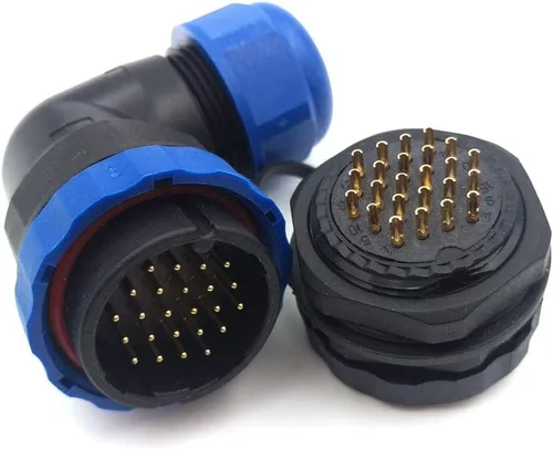 Vista 15 de SD28 2Pin ~ 26Pin con bridas codo conector de cable de aviación, conector de alimentación industrial IP67 (2 pines)