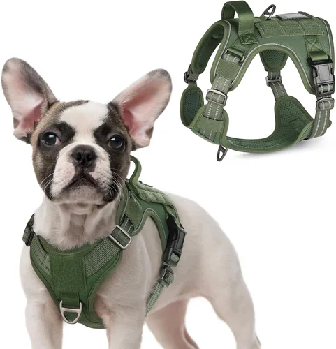 Vista 49 de rabbitgoo Arnés táctico para perros pequeños, chaleco de servicio militar sin tirones con asa y Molle, de fácil control para entrenar y caminar