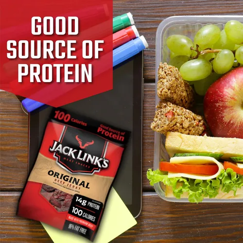 Vista 3 de Jack Link's - Paquete variado de carne seca de res + Teriyaki Beef Jerky Multipack - Grandes bocadillos de proteínas