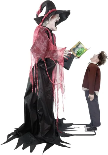 Vista 11 de Haunted Hill Farm Hartley The Sitting Scare Clown de Tekky, animatrónico de Halloween activado por movimiento para decoración de bromas de fiesta