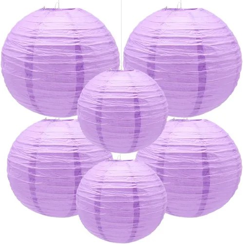 Vista 6 de 6 faroles de papel decorativos redondos colgantes para fiestas, aulas, bodas, Halloween, Navidad, decoración del hogar