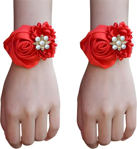 Vista 11 de Boutonniere de rosas de satén, 2 piezas para boda, novio, padrino, padrino, mejor hombre, padre, alfiler de solapa, agujero de botón, flor