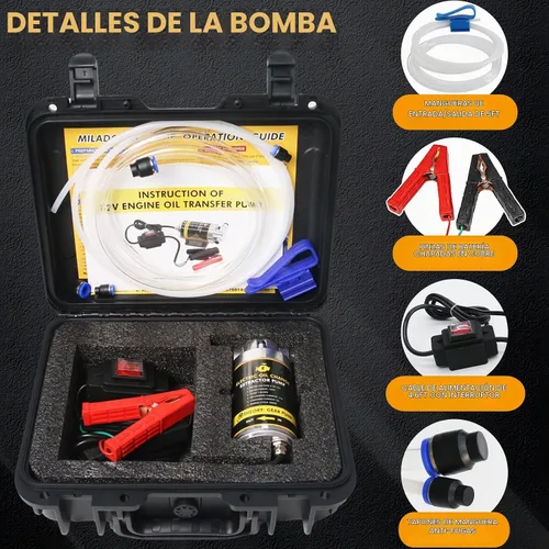 Vista 4 de MILADO bomba extractora del cambio de aceite de 12V 100W, sistema eléctrico Bomba de aceite del motor-N