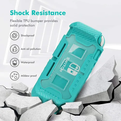 Vista 2 de KIWIHOME Funda protectora para Nintendo Switch Lite, funda portátil con agarre solo para Nintendo Switch Lite con cómodo agarre y ranuras