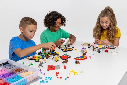 Vista 3 de Pix Brix Pixel Art Kit Puzzle Bricks - Contenedor de arte de píxeles de 1500 piezas, paleta de 32 colores, ladrillos de construcción entrelazados