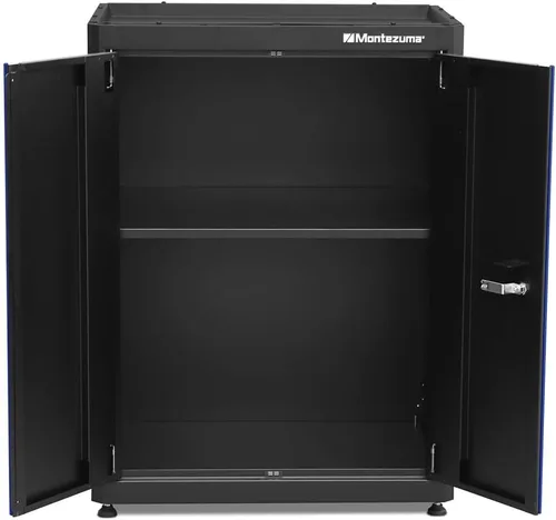 Vista 6 de Sistema de almacenamiento de herramientas de garaje Montezuma - Gabinete base apilable con bloqueo de 2 puertas de 30.5 x 24 pulgadas con pestillos