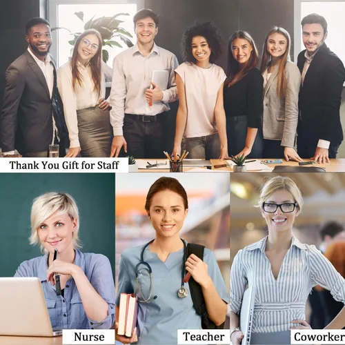 Vista 7 de Unittype 12 piezas de regalo de agradecimiento para profesores, con cita inspiradora, de piel sintética, regalo para empleados, llaveros