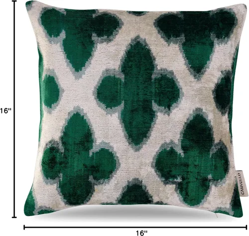 Vista 9 de CANVELLO -Exquisita almohada de plumón/cojín: almohadas de plumas elegancia y arte Almohadas icónicas con diseño Ikat Seda de terciopelo suave