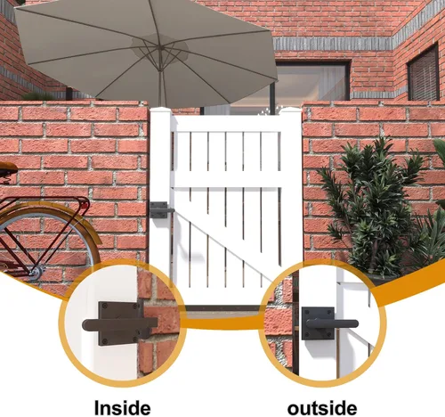 Vista 5 de Sdstone Cerradura de puerta de doble lado, hardware de puerta de gran resistencia para valla de madera, hardware de puerta para puertas exteriores