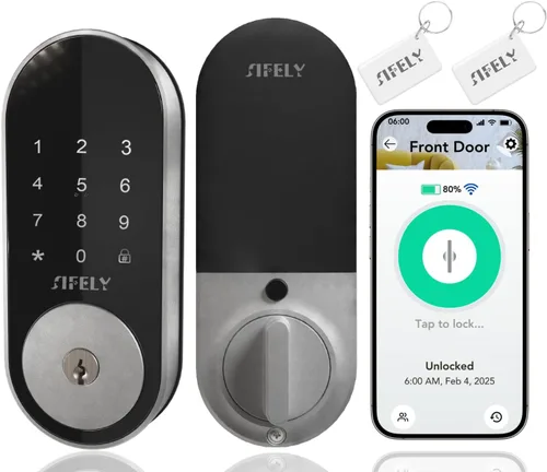 Vista 9 de Cerradura inteligente de entrada sin llave con teclado, control de aplicación y bloqueo automático para el hogar, Airbnb y alquiler, más de 150