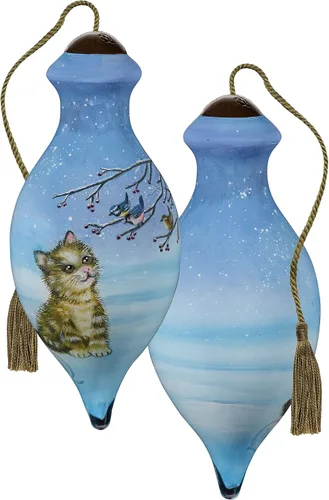 Vista 4 de Precious Moments We Wish You a Meow-y Christmas Bisque Adorno de porcelana – Recuerdo de Navidad – 7231136