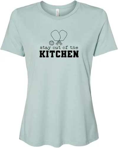 Vista 9 de Cute Women's Screen Printed Crew Neck Tee, Shirts With Sayings, Dusty Blue or Olive
