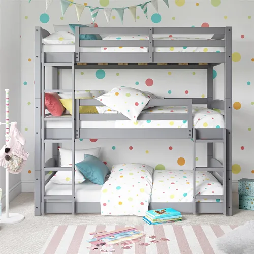 Vista 13 de Dorel Living Phoenix Triple Litera, Gris