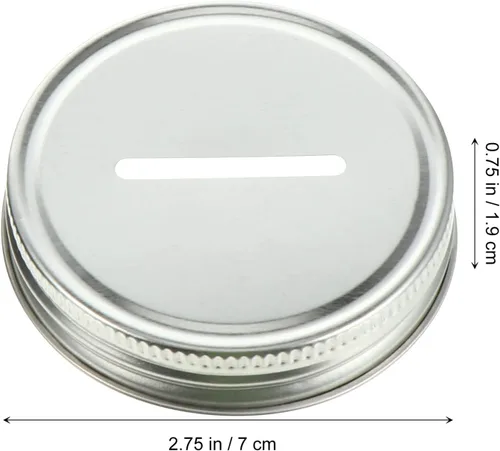 Vista 2 de ARTIBETTER 25 tapas de ranura para monedas para frascos de boca regular, alcancías de 2.756 in