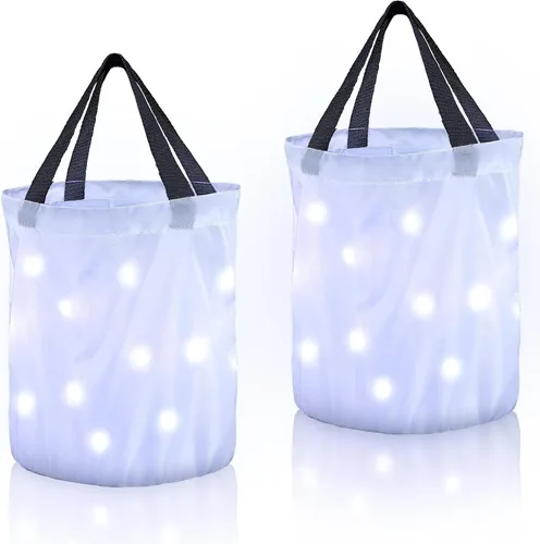 Vista 6 de 2 bolsas de dulces con luz LED para Halloween, para dulce o truco, bolsas de dulces iluminadas, bolsas de dulces para niños, multiusos