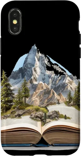 Vista 5 de Funda de lectura para iPhone 12 Pro Max Book Mountain Nature Bookworm Reader Hiker