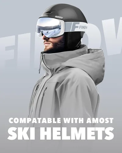 Vista 7 de findway Gafas de esquí OTG para mujeres, hombres, adultos, jóvenes - Sobre gafas, gafas de nieve - Lente intercambiable, gafas de snowboard antivaho