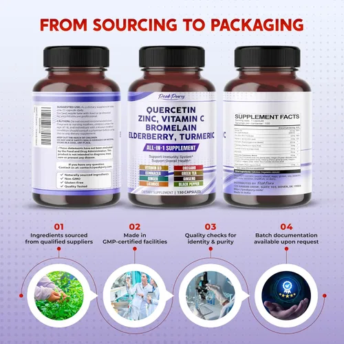 Vista 9 de Quercetina Saúco Cúrcuma Vitamina C Zinc - Apoyo a la Inmunidad