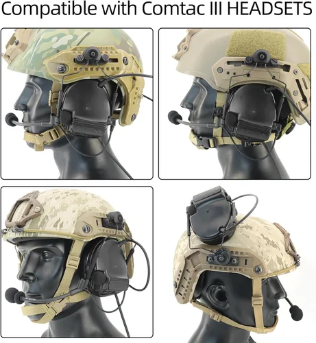 Vista 5 de Kit de adaptador de riel táctico ARC compatible con auriculares Comtac III y cascos de riel Fast ARC/M-Lok/Team-Wendy2.0 (negro)