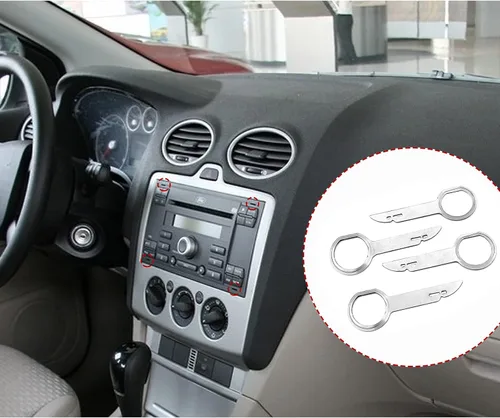 Vista 5 de Kit de herramientas de extracción de radio de 4 piezas, herramienta de extracción de contacto con asas de fácil agarre, compatible con Audi, VW