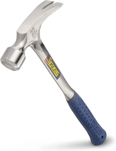 Vista 2 de ESTWING Martillo de encuadre, garra recta de mango largo de 22 onzas con cara fresada y agarre de reducción de golpes, E3-22SM y SWANSON Tool Co