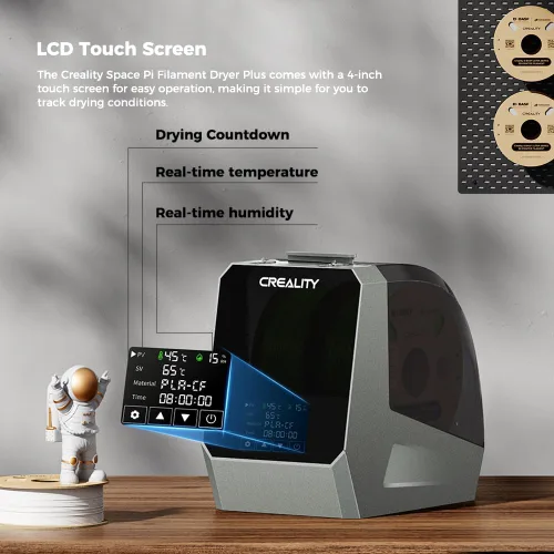 Vista 5 de Secador de Filamento Oficial Creality Space Pi Plus, Compatible con Material PLA PETG ABS de 1.75mm/2.85mm, Deshidratador de Filamento, Soporte
