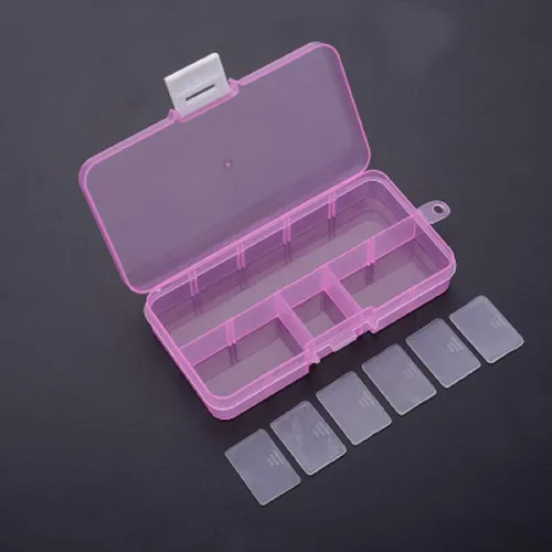 Vista 6 de Organizador de joyas (paquete de 4), organizador de cuentas de 2 x 10 pulgadas, caja de joyería de plástico con divisores móviles, contenedores