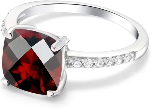 Vista 17 de Gem Stone King Anillo de compromiso de plata de ley 925 con piedra preciosa de corte cojín de 0.315 in Anillo de compromiso de aniversario de boda