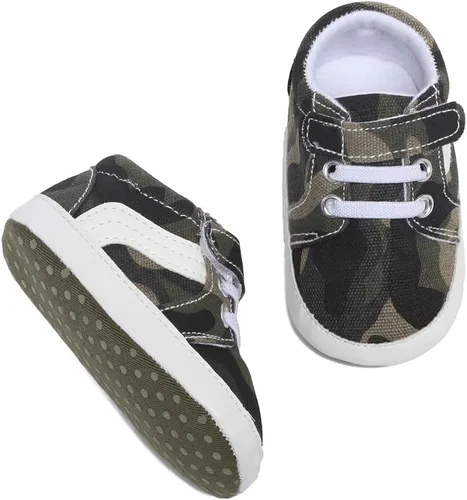 Vista 6 de Tenis de lona para bebés niños y niñas, suela suave, antideslizantes, ligeros, para recién nacidos, para primeros pasos, para cuna de 0 a 18 meses