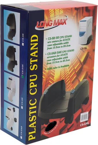 Vista 5 de Soporte para computadora Syba, de acero, para gabinete ATX, con ancho ajustable y 4 ruedas Caster, Plástico negro con azul