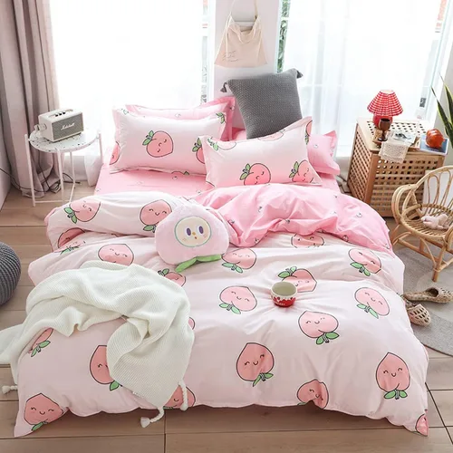 Vista 12 de Feelyou juego de funda de edredón y fundas de almohada de microfibra de poliéster suave para niños y niñas, diseño de mariposas, piñas, ciervos