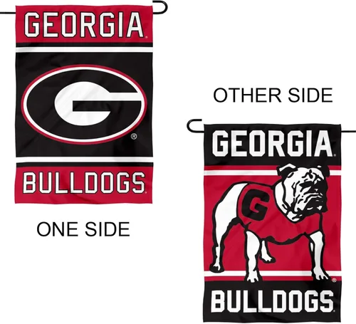 Vista 7 de College Flags & Banners Co. Bandera de jardín con doble logotipo de Georgia Bulldogs