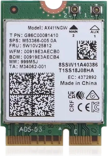 Vista 14 de Tarjeta WiFi 6 AX201 Wi-Fi de doble banda 2.4 Gbps Tarjeta WiFi CNVio2 M.2 para PC Compatible con Bluetooth 5.2 Requiere CPU Intel de 10ª