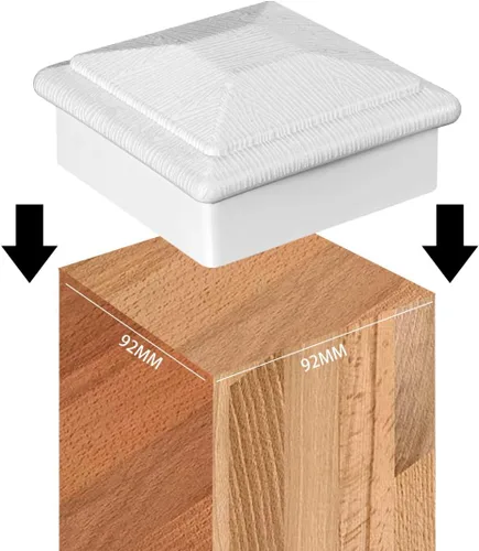 Vista 6 de Tapas para postes de valla para postes de madera de 3.5 x 3.5 pulgadas, cubiertas para postes de madera para vallas, postes de madera, pasillos