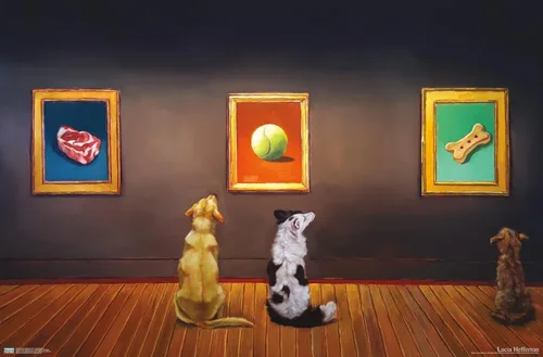 Vista 9 de Trends International Lucia Heffernan Art - Póster de pared de museo del perro, 22.375 x 34 pulgadas, versión enmarcada en negro Versión con marco