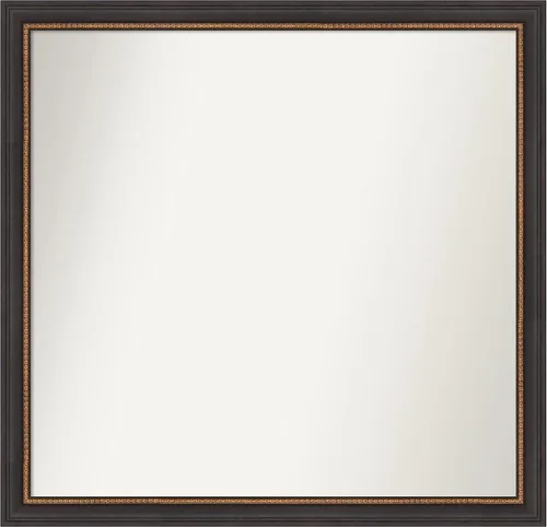 Vista 275 de Amanti Art Espejo de baño negro para sobre el fregadero, 23 x 23 pulgadas, espejo cuadrado negro Ashton, marco de madera tradicional mediano, se