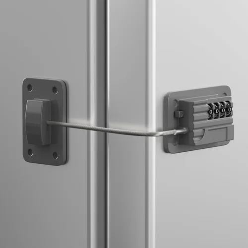 Vista 9 de RORMGO Paquete de 2 cerraduras para refrigerador, cerradura para refrigerador con protección de alambre de silicona, cerraduras para nevera