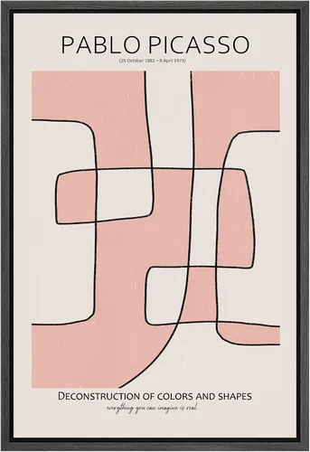 Vista 13 de SIGNLEADER Lienzo enmarcado para pared, paisaje pastel abstracto negro, naturaleza, ilustraciones de área silvestre, arte moderno, decorativo