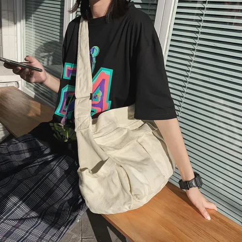 Vista 4 de Bolsos de lona de gran capacidad para mujeres y hombres, bolsos cruzados de hombro, bolso de mensajero para el trabajo, compras, viajes..