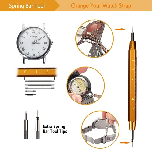 Vista 6 de EasyTime - Kit de reparación de reloj, kit de herramientas de ajuste de reloj, kit de herramientas de correa de reloj, kit de herramientas
