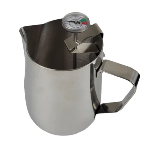 Vista 4 de Rattleware Termómetro de leche barista, sonda de 5 pulgadas, esfera de 1 pulgada, clip fijo, NSF