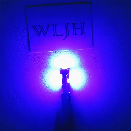 Vista 4 de WLJH Bombilla LED T5 azul 2721 37 74 con enchufe giratorio PC74 para luces