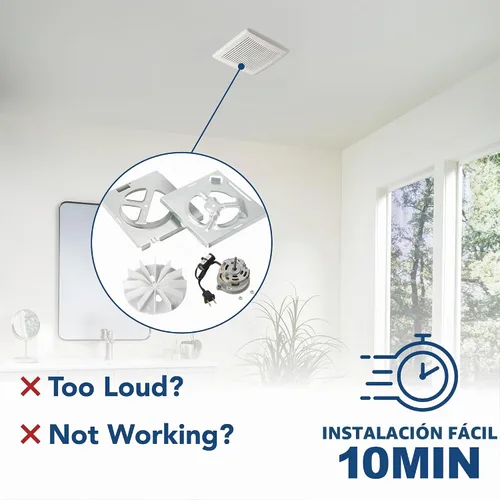 Vista 3 de [Usado] Broan-NuTone RE70BN - Kit de motor de repuesto de ventilador de escape de baño de 70 CFM, kit de motor de repuesto fácil de bricolaje