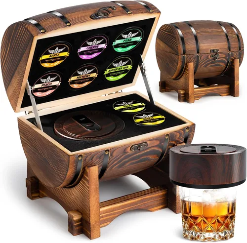 Vista 8 de INSISART Kit de ahumador de whisky eléctrico, kit de ahumador antiguo con Negro