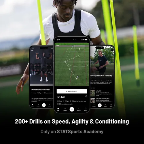 Vista 7 de STATSports Academy - Chaleco de seguimiento de fútbol con GPS, rastreador deportivo todo en uno avanzado con ejercicios, entrenamiento y nutrición