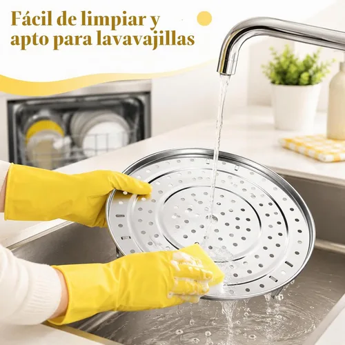 Vista 6 de Estante de vapor para ollas, estante de vapor de acero inoxidable de 11.8